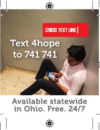 Suicide prevention and text hot line printable informational post cards.