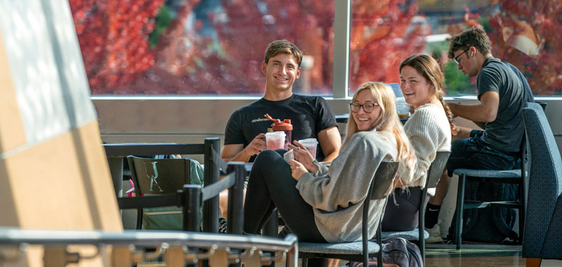 Three students from Pennsylvania attending a visit event on campus