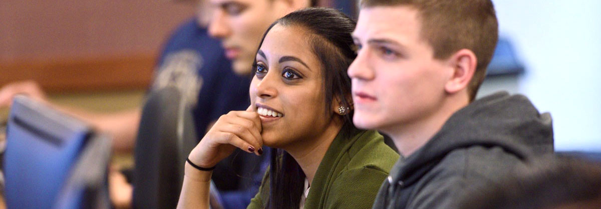 Students in a business class at The University of Akron