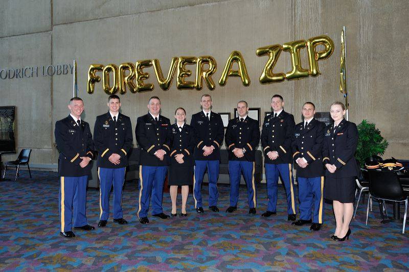 Cadets at commencement celebrating their achievement