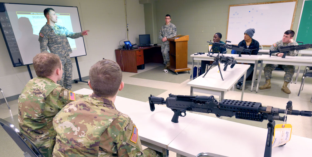 Cadets at The University of Akron attend class