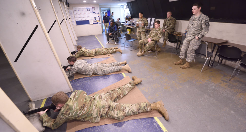 Cadets practicing at firing range