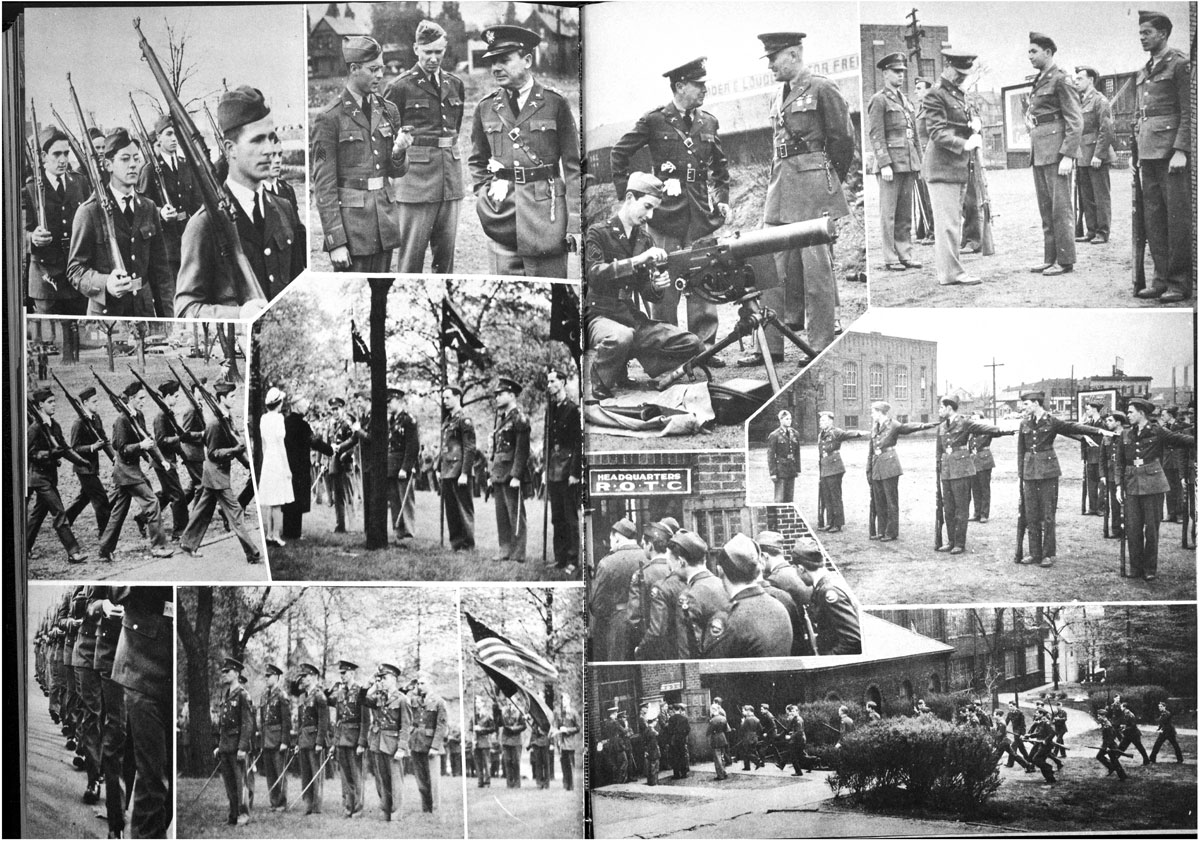 Yearbook page showing ROTC activities in 1940