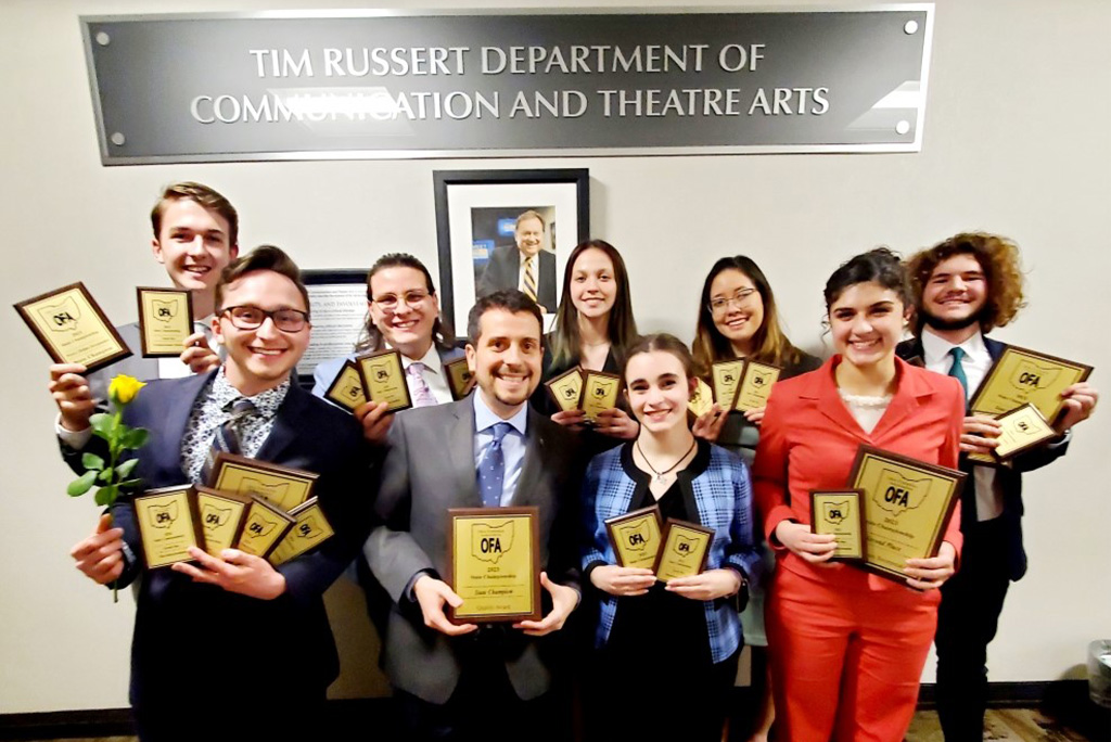 At the 2023 Ohio Forensics Association State Championship Tournament, the UA CoB Speech and Debate Team won the state championship Quality Award.
