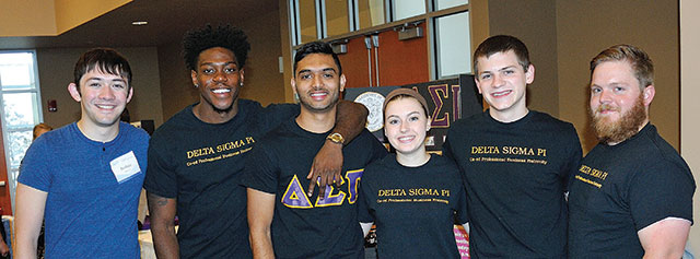 Students in a university business fraternity