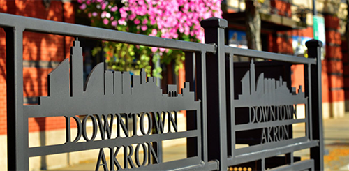 Image of downtown Akron outside