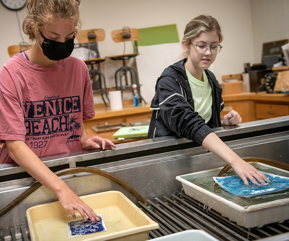 Students from summer camp at the University of Akron Myers School of Art