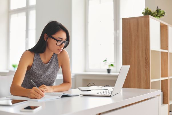 Image of adult student working on her computer