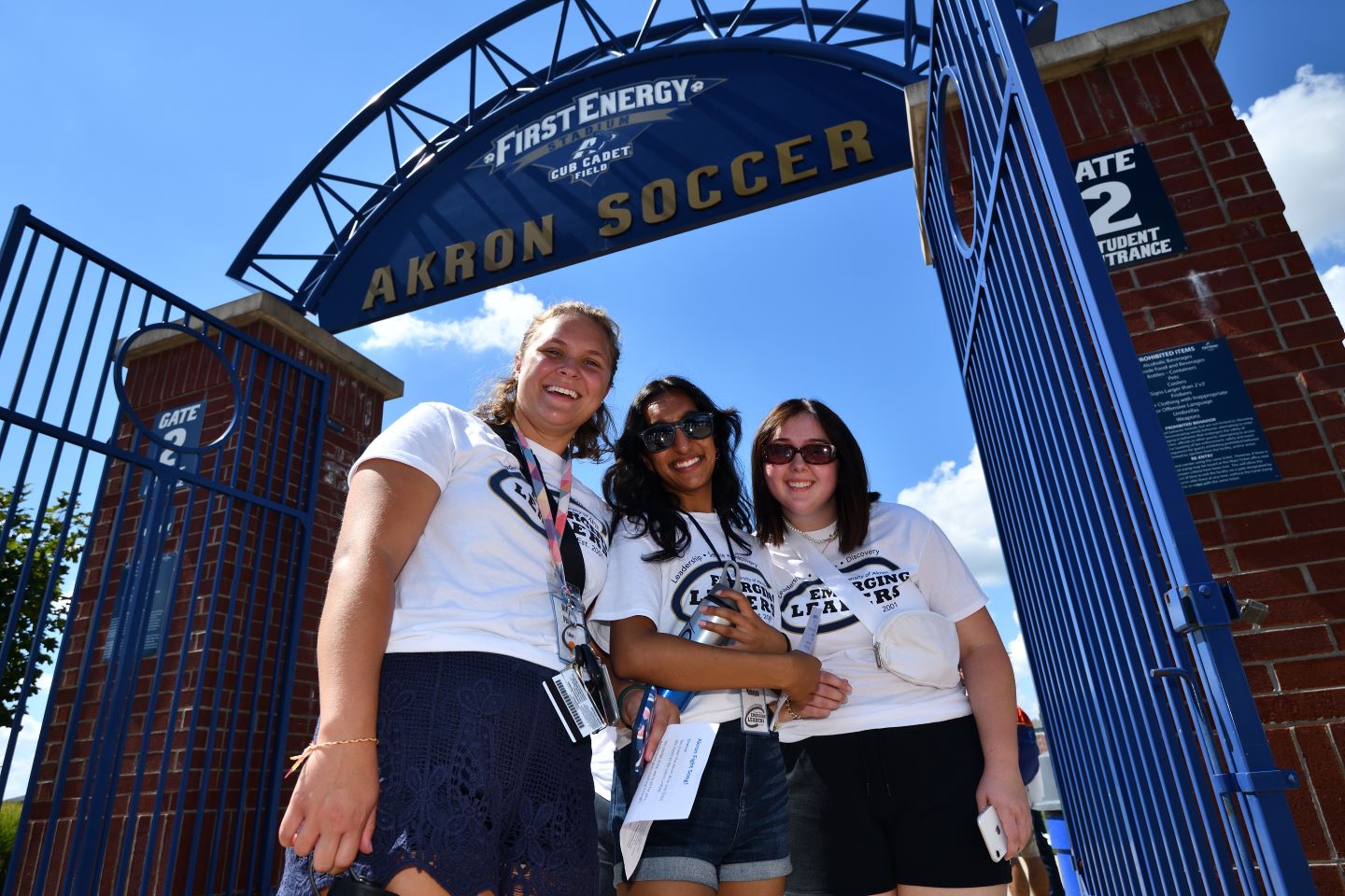 Three students wearing 