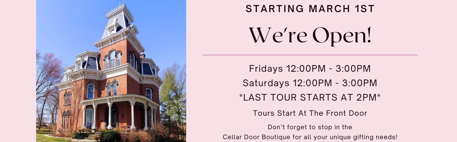 Website Banner Tours Starting March 1 2024