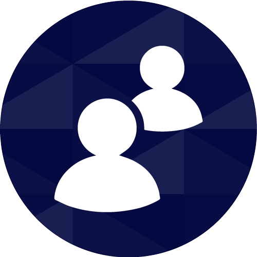 Icon of two people to represent teacher and student