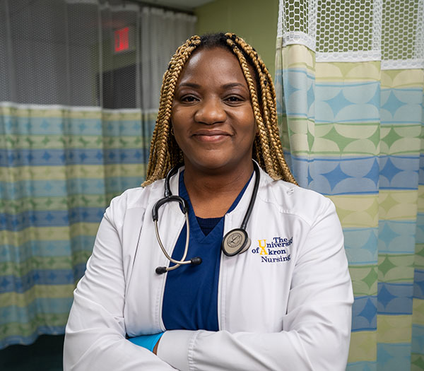 A portrait of a nursing student with a stethoscope