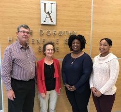 William and Margaret Semancik pose with scholarship recipients