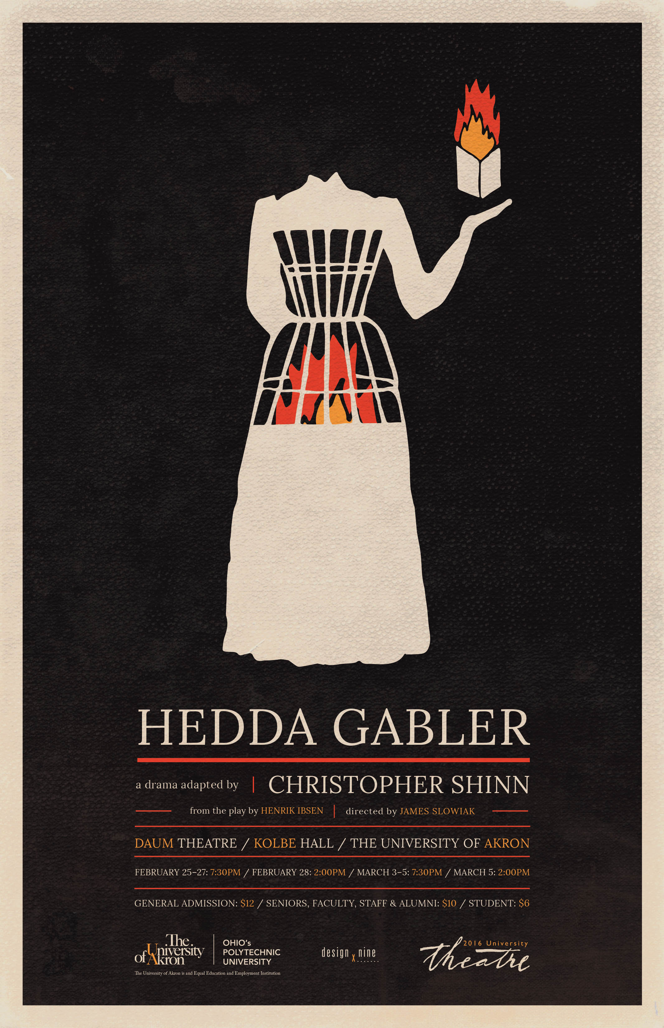 The University of Akron Theatre Arts - Performances - Hedda Gabler - Hedda Gabler poster