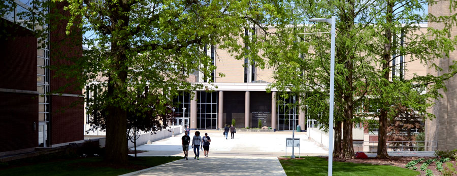 The Auburn Science and Engineering Center building for the College of Engineering and Polymer Science.