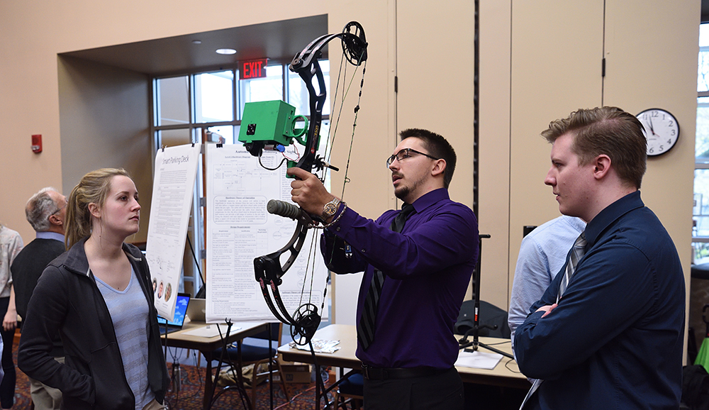 Past students from Engineering presenting their capstone projects at The University of Akron