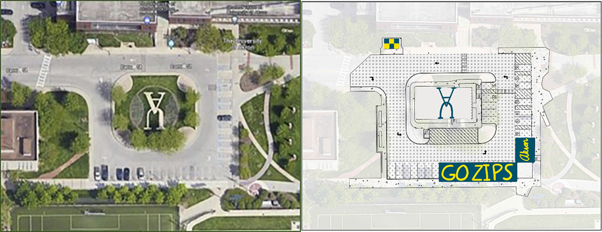 Design for a smart mobility hub adjacent to the Jean Hower Taber Student Union