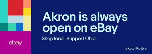 The Akron Community Internship Program along with eBay in Akron logos.