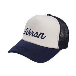 Script akron trucker baseball cap