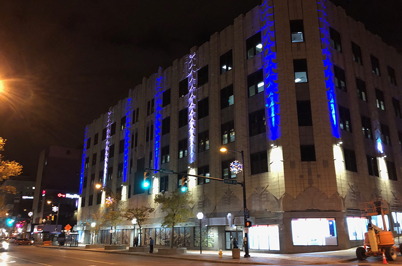 Polsky Building lights