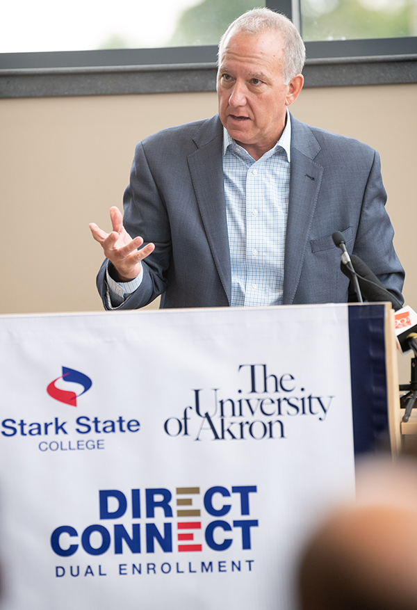 Akron Mayor Dan Horrigan Tyler Bennett in uniform
