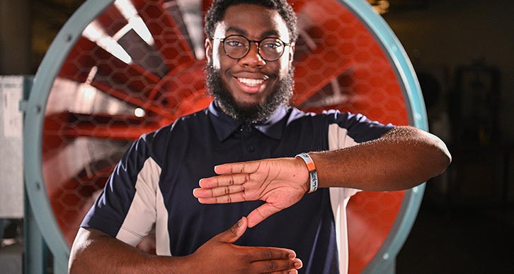 An engineering student applies to the University of Akron