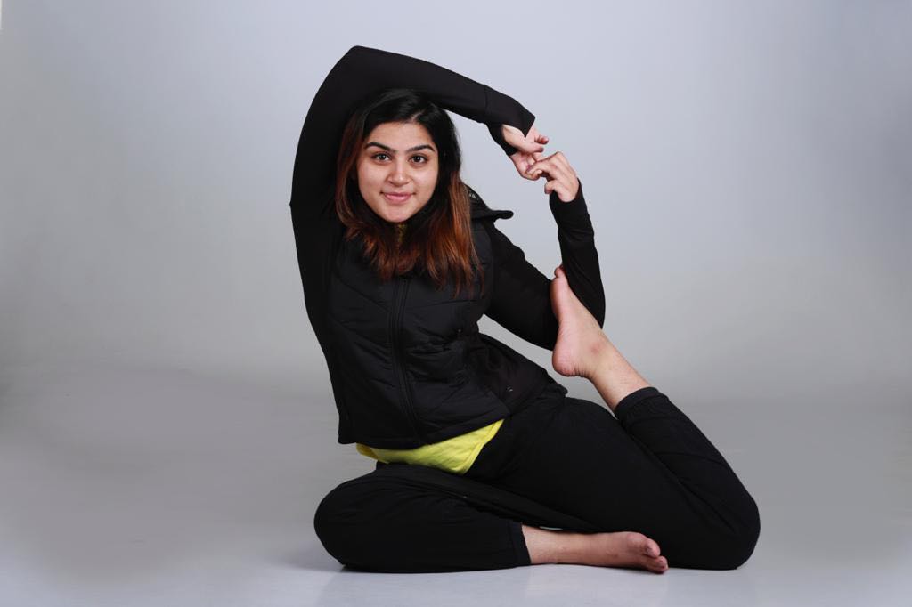 Prerna Narayanan in the mermaid yoga position Prerna Narayanan in the mermaid yoga position