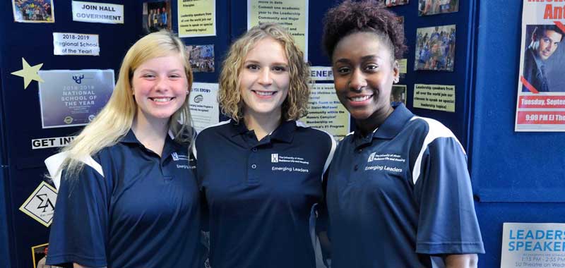 Three students from Pennsylvania attending a visit event on campus