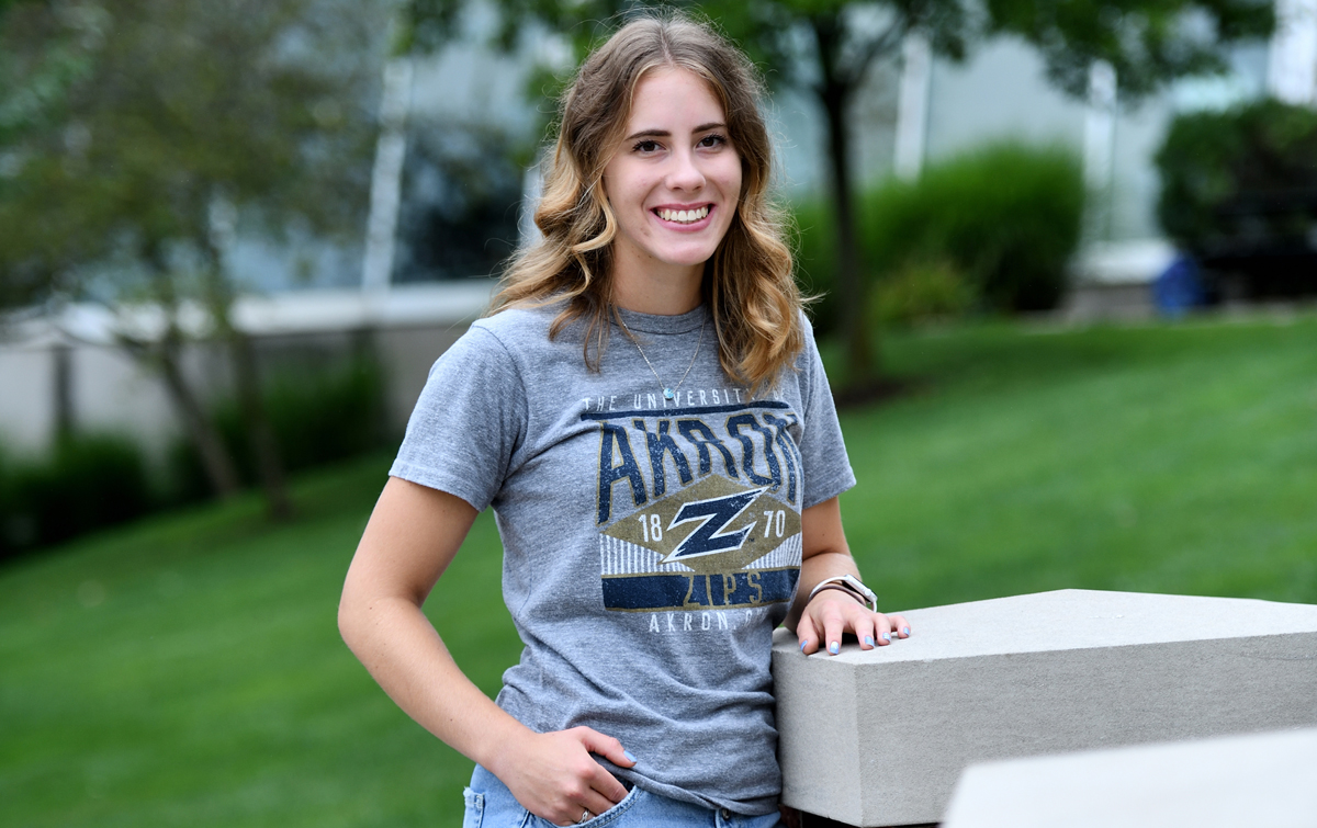 Second-year student, Ellie Riekert, at The University of Akron