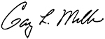 President Gary L. Miller signature.