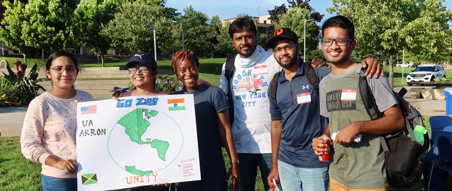 The University of Akron students at an International Center event