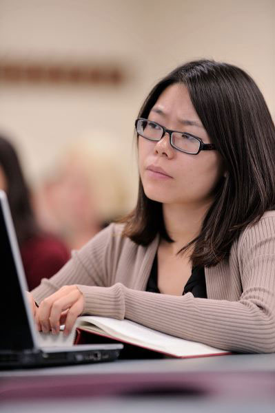 Akron Law student in class