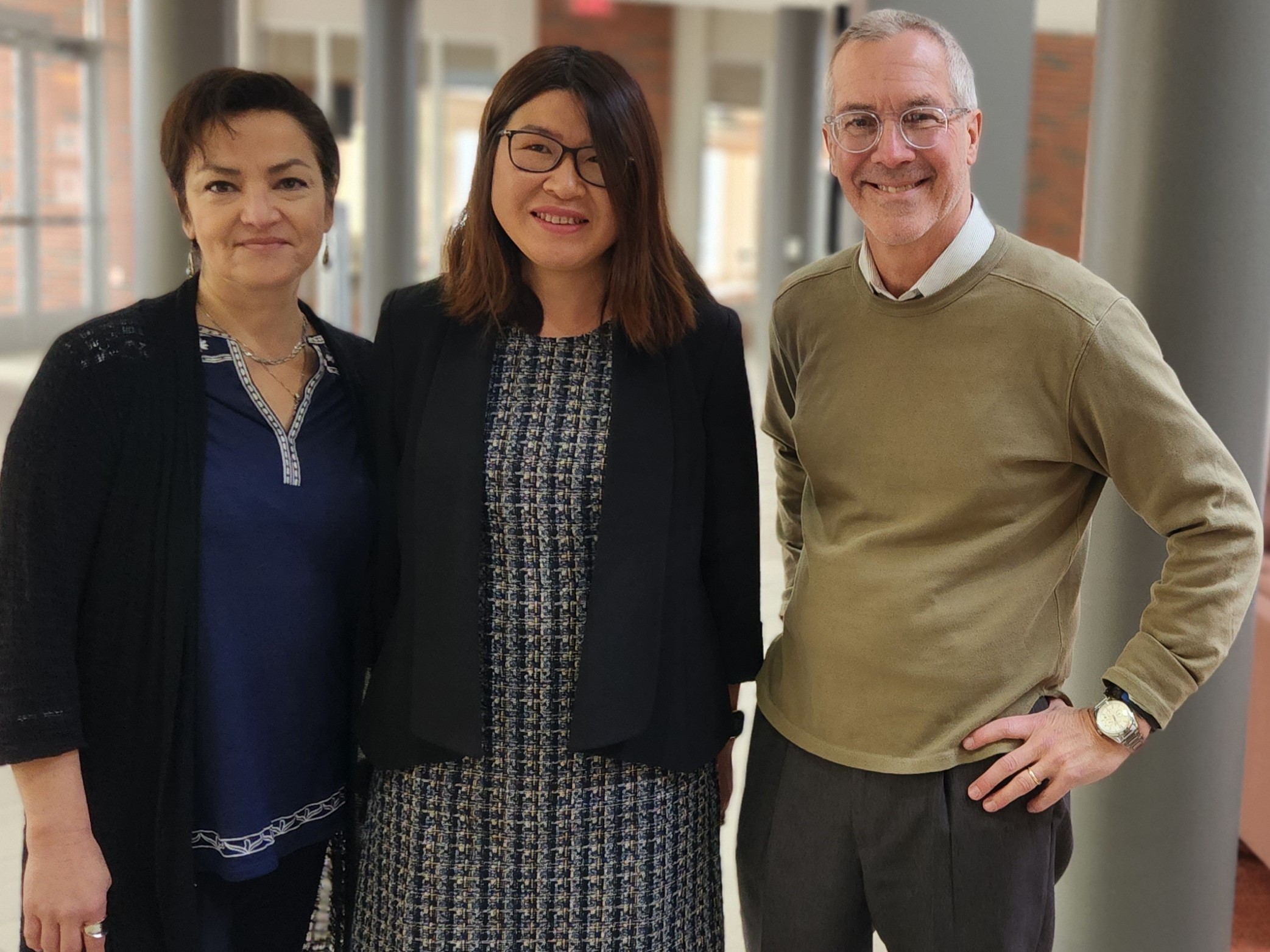 Akron Law Associate Professor Emily Michiko Morris, third-year law student Ying Wang and Associate Professor George Horvath.