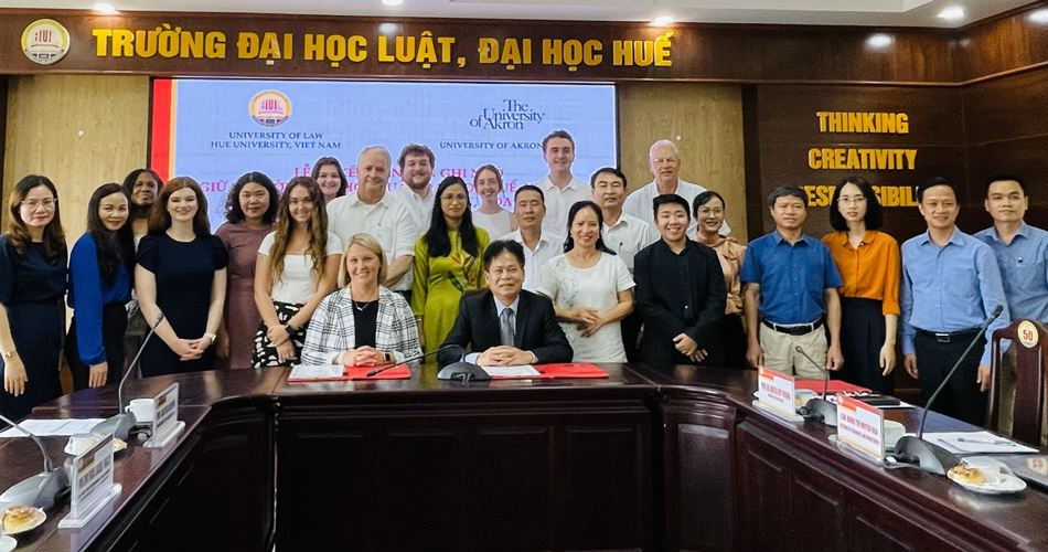 The signing of a memorandum of understanding with the University of Law at Hue University was a highlight of the trip.