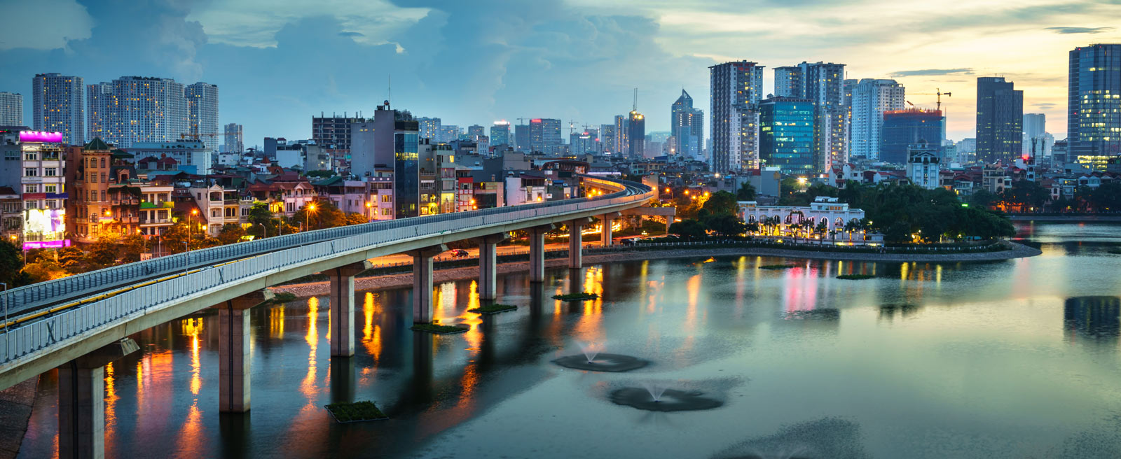 The skyline of Hanoi, Vietnam