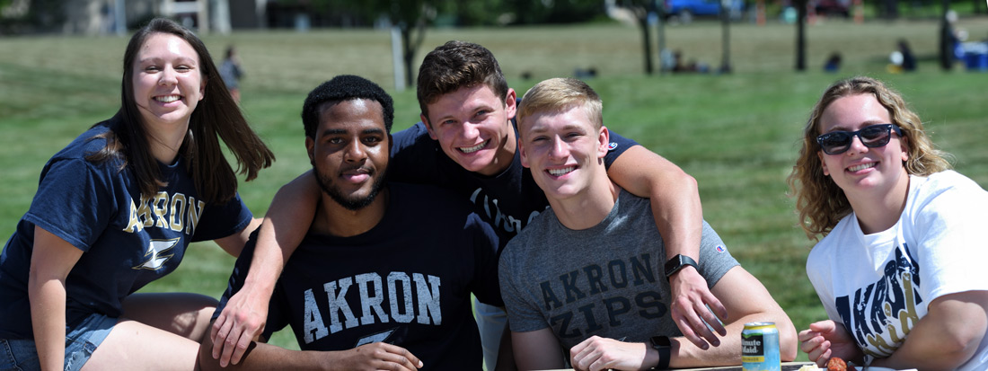 Students learning on campus at The University of Akron.