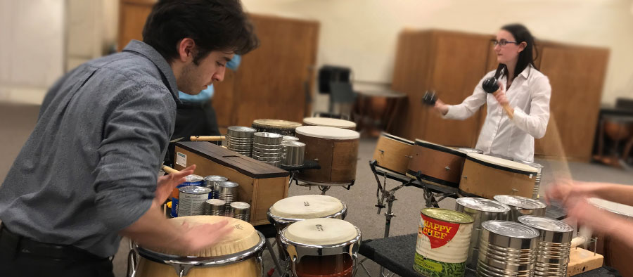 Graduate degree in percussion studies in the school of music at The University of Akron