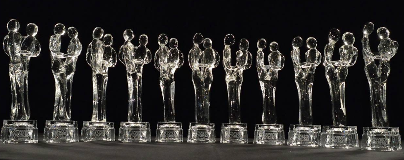 A collection of the awards handed out at the Cameos of Caring Gala