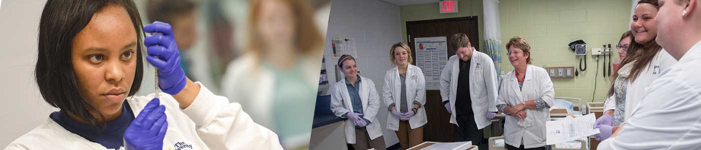 Students in a lab in the School of Nursing at The University of Akron