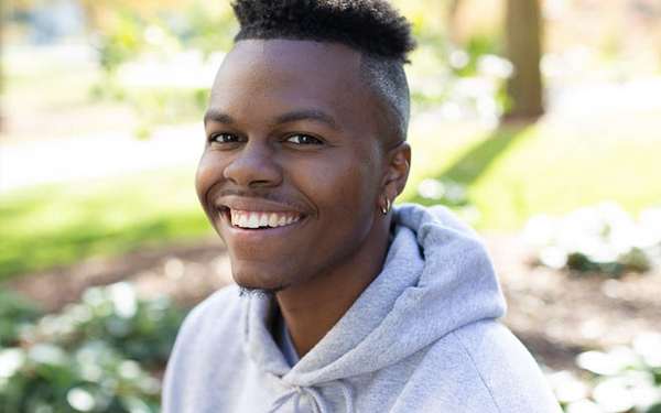 Male student smiling