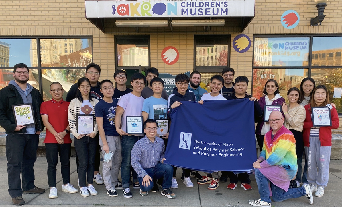 Members of The University of Akron’s College of Engineering and Polymer Science participated in a “Hands-on Halloween” event at the Akron Children’s Museum