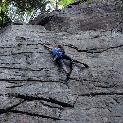 Person climbing at the New River Gorge