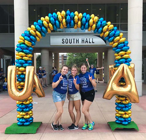 Students during move-in day at one of our residence halls