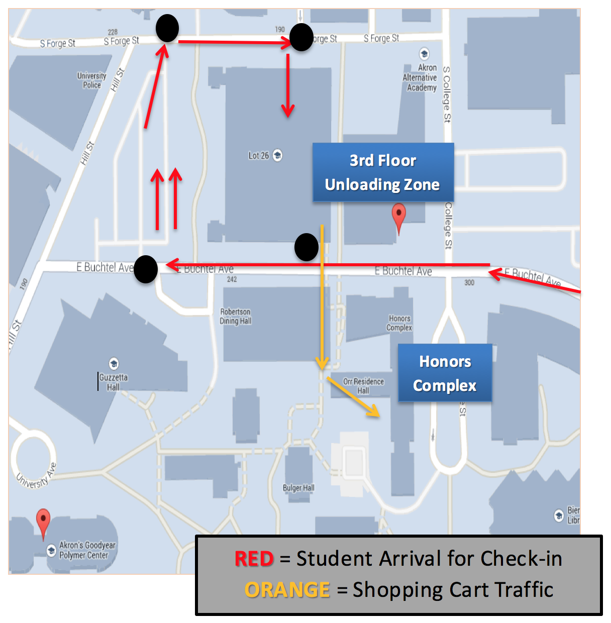 Akron University Campus Map 1