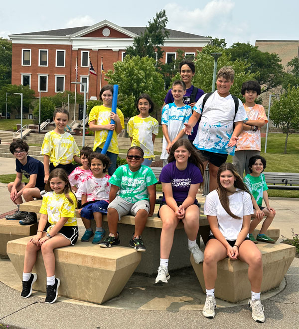 Students at the Sports Camp from summer camp at the University of Akron