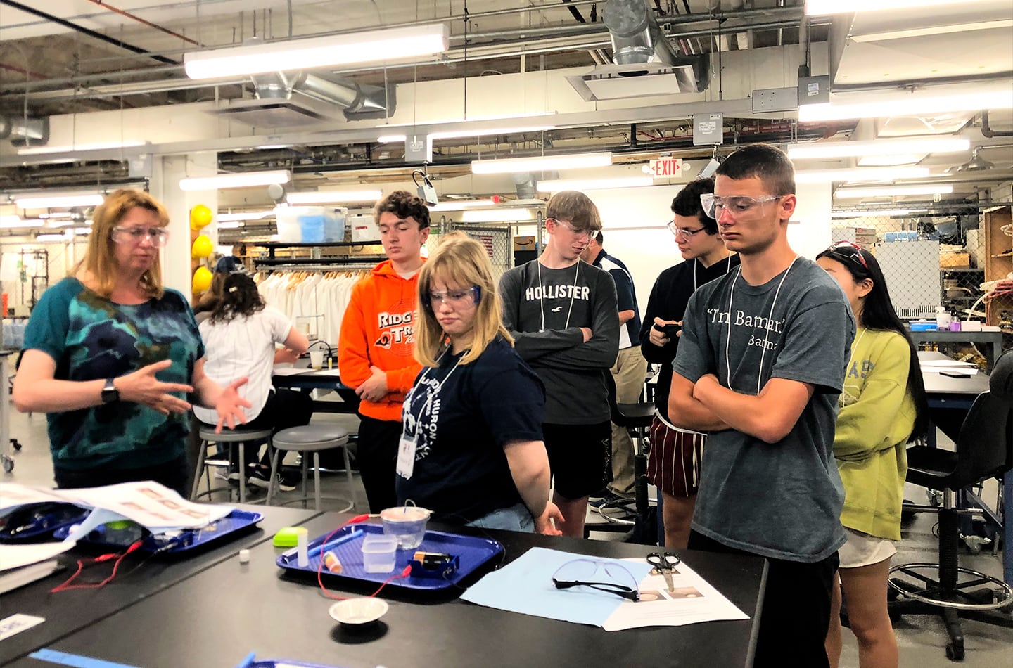 Student working in engineering lab