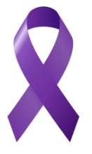 A purple ribbon symbolizing support for victims of domestic violence
