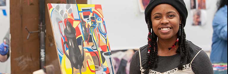 A transfer student in an art class