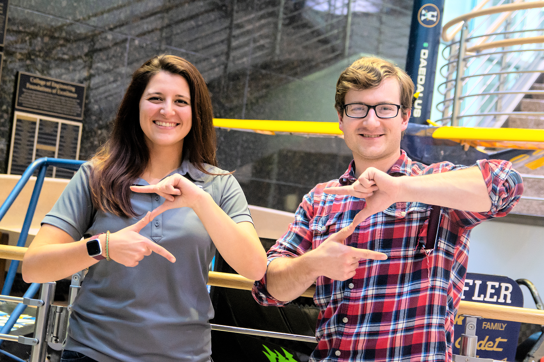 Monica Moody '19, CFCE member, and Matthew Deeds, civil engineering student and CFCE scholarship recipient.