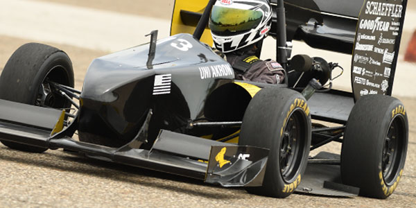 Mechanical Engineering students racecar tire from Goodyear at The University of Akron